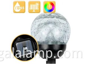 Spinner solar colorido de metal externo para lâmpada de decoração de jardim